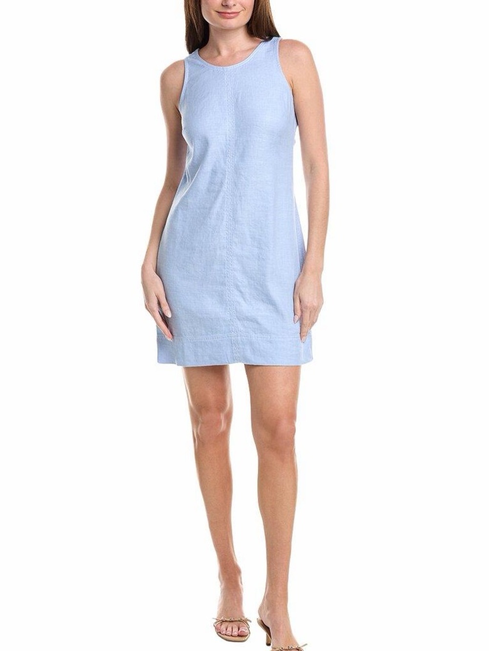 Tommy Bahama Palm-A-Dora Sleeveless Sheath Dress Size Medium Blue Linen Blend